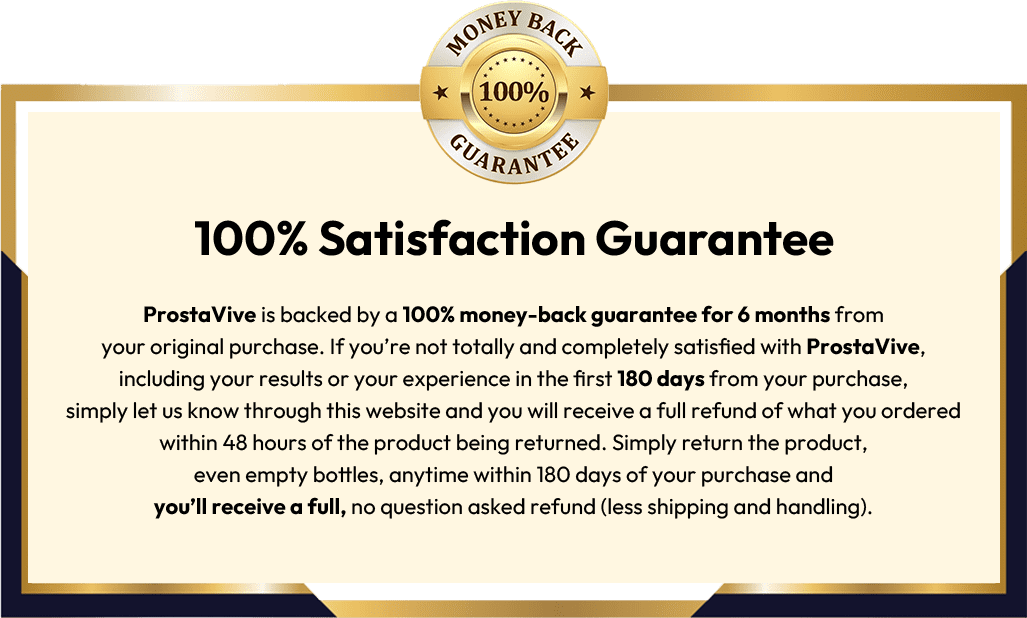 ProstaVive money-back guarantee graphic